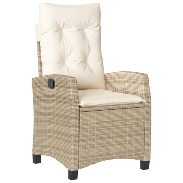 Set mobilier de grădină cu perne, 5 piese, bej, poliratan - Img 3