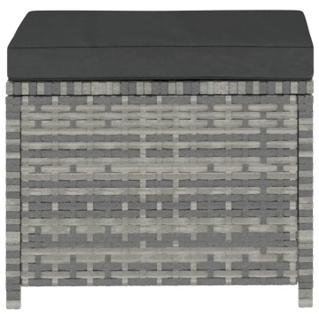 Set mobilier de grădină cu perne, 5 piese, gri, poliratan - Img 10