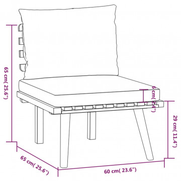 Set mobilier de grădină cu perne, 5 piese, lemn masiv acacia - Img 6