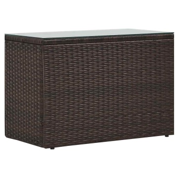 Set mobilier de grădină cu perne, 5 piese, maro, poliratan - Img 10