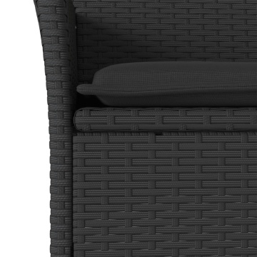 Set mobilier de grădină cu perne 5 piese negru poliratan&sticlă - Img 8