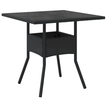Set mobilier de grădină cu perne 5 piese negru poliratan&sticlă - Img 4