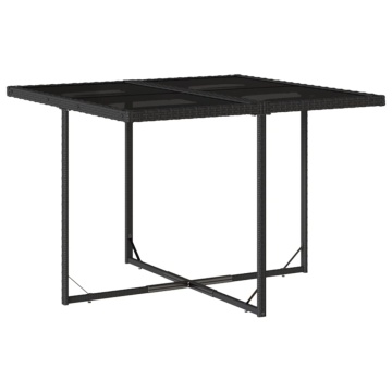 Set mobilier de grădină cu perne, 5 piese, negru, poliratan - Img 6