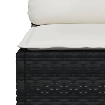 Set mobilier de grădină cu perne, 5 piese, negru, poliratan - Img 8