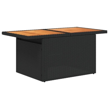 Set mobilier de grădină cu perne, 5 piese, negru, poliratan - Img 8