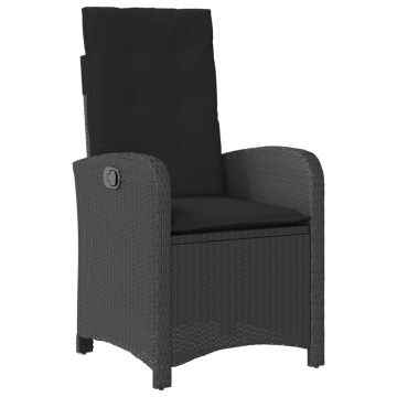 Set mobilier de grădină cu perne, 5 piese, negru, poliratan - Img 4