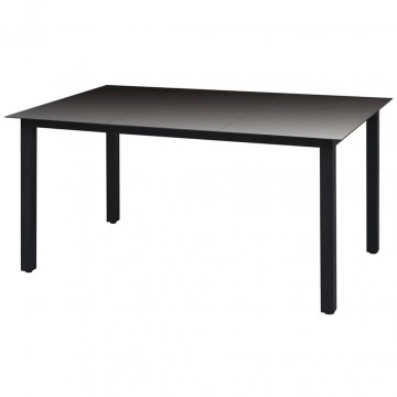 Set mobilier de grădină cu perne, 5 piese, negru, poliratan - Img 7