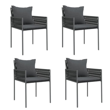 Set mobilier de grădină cu perne, 5 piese, poliratan și oțel - Img 4