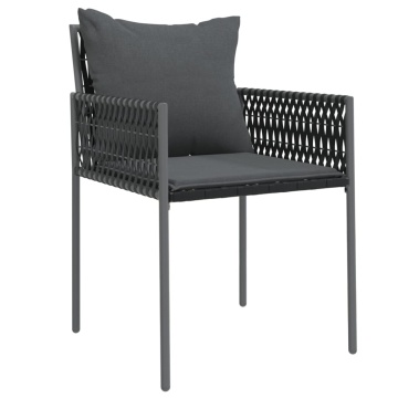Set mobilier de grădină cu perne, 5 piese, poliratan și oțel - Img 8