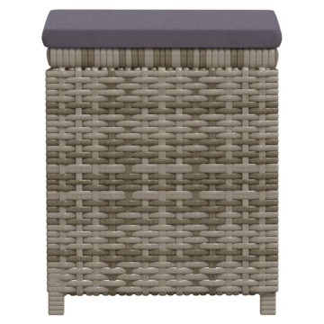 Set mobilier de grădină cu perne, 6 piese, gri, poliratan - Img 4