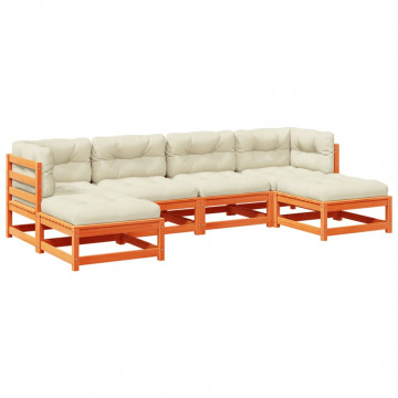 Set mobilier de grădină cu perne, 6 piese, lemn masiv de pin - Img 2