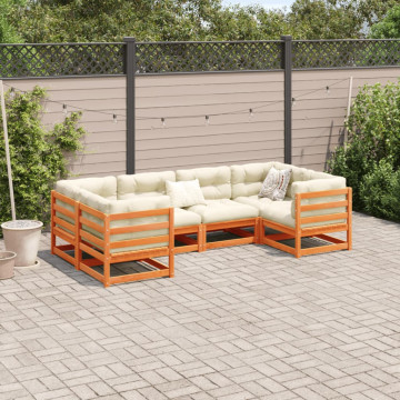 Set mobilier de grădină cu perne, 6 piese, lemn masiv de pin - Img 3