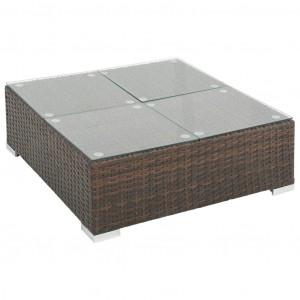 Set mobilier de grădină cu perne, 6 piese, maro, poliratan - Img 5