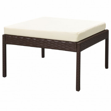 Set mobilier de grădină cu perne, 6 piese, maro, poliratan - Img 6