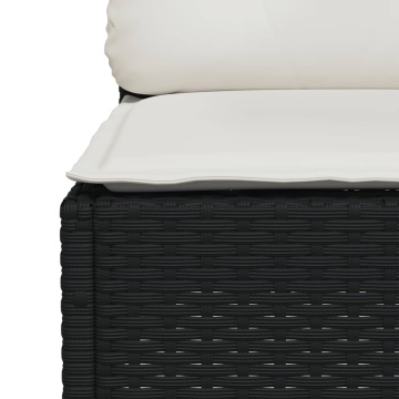 Set mobilier de grădină cu perne, 6 piese, negru, poliratan - Img 5