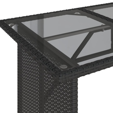 Set mobilier de grădină cu perne, 6 piese, negru, poliratan - Img 6
