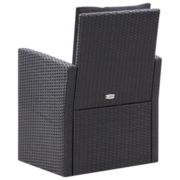 Set mobilier de grădină cu perne, 6 piese, negru, poliratan - Img 7