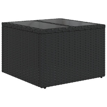 Set mobilier de grădină cu perne, 6 piese, negru, poliratan - Img 4