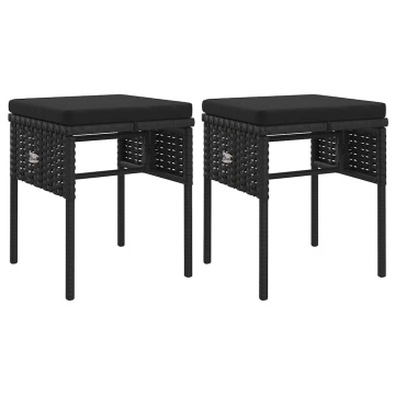 Set mobilier de grădină cu perne, 6 piese, negru, poliratan - Img 6
