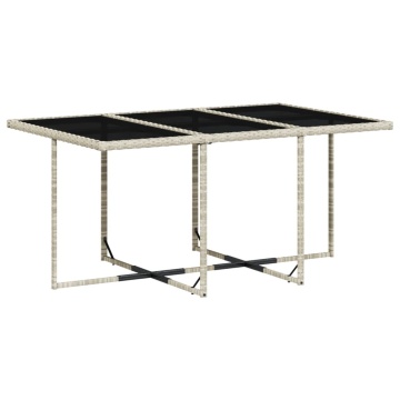 Set mobilier de grădină cu perne, 7 piese gri deschis poliratan - Img 4