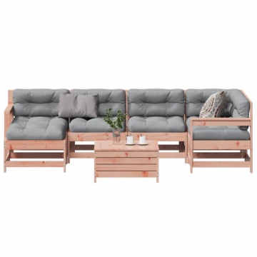 Set mobilier de grădină cu perne, 7 piese, lemn masiv douglas - Img 1