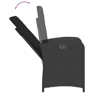 Set mobilier de grădină cu perne, 7 piese, negru, poliratan - Img 4