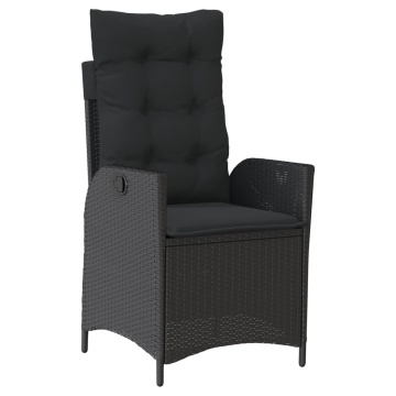 Set mobilier de grădină cu perne, 7 piese, negru, poliratan - Img 3