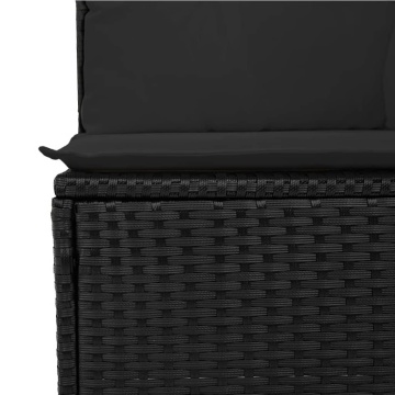 Set mobilier de grădină cu perne, 8 piese, negru, poliratan - Img 6