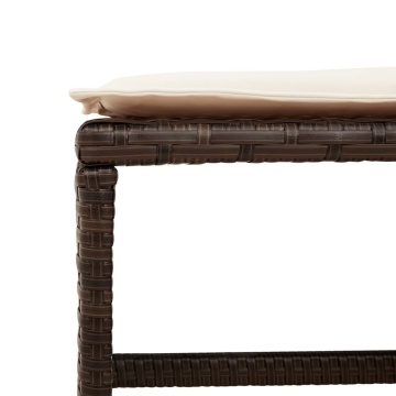 Set mobilier de grădină cu perne, 9 piese, maro, poliratan - Img 6