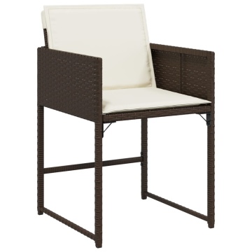 Set mobilier de grădină cu perne, 9 piese, maro, poliratan - Img 8