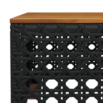 Set mobilier de grădină cu perne, 9 piese, negru, poliratan - Img 7