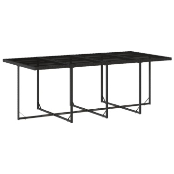 Set mobilier de grădină cu perne, 9 piese, negru, poliratan - Img 4