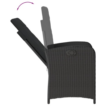 Set mobilier de grădină cu perne, 9 piese, negru, poliratan - Img 8