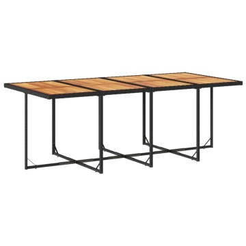 Set mobilier de grădină cu perne, 9 piese, negru, poliratan - Img 4
