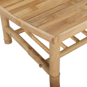 Set mobilier de grădină, cu perne alb crem, 3 piese, bambus - Img 6