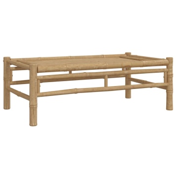 Set mobilier de grădină, cu perne alb crem, 4 piese, bambus - Img 5