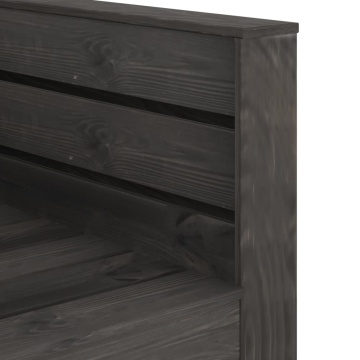 Set mobilier de grădină paleți, 2 piese, gri, lemn pin tratat - Img 5