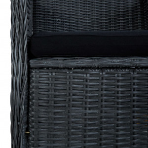 Set mobilier exterior cu perne, 7 piese, gri închis, poliratan - Img 7