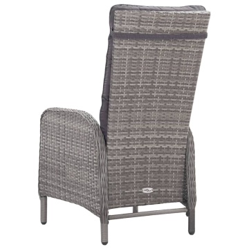 Set mobilier grădină, 9 piese, gri, poliratan și sticlă - Img 6