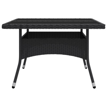 Set mobilier grădină, 9 piese, negru, poliratan, lemn acacia - Img 8