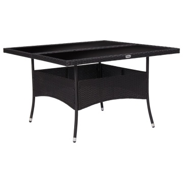 Set mobilier grădină, 9 piese, negru, poliratan, lemn acacia - Img 6