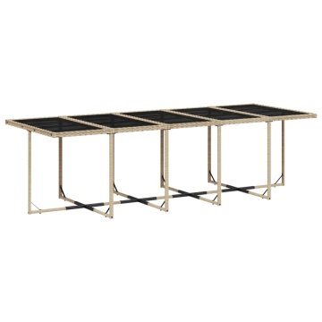 Set mobilier grădină cu perne, 11 piese bej combinat poliratan - Img 4