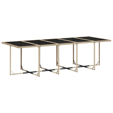 Set mobilier grădină cu perne, 15 piese, bej combinat poliratan - Img 3