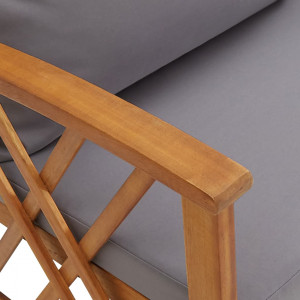 Set mobilier grădină cu perne, 3 piese, lemn masiv de acacia - Img 6