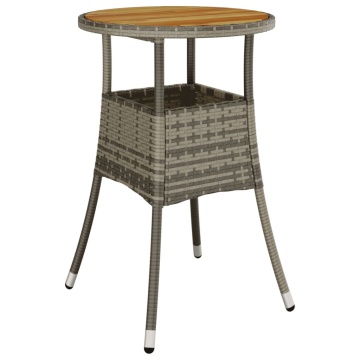 Set mobilier grădină cu perne 5 piese gri poliratan/lemn acacia - Img 4