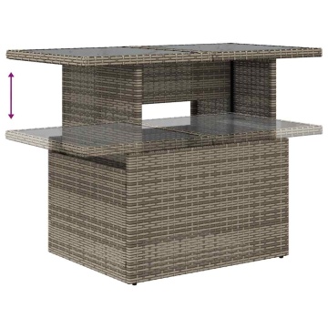 Set mobilier grădină cu perne, 6 piese, gri, poliratan - Img 7