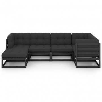 Set mobilier grădină cu perne, 6 piese, lemn masiv pin - Img 3