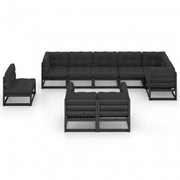 Set mobilier grădină cu perne, 9 piese, lemn masiv pin - Img 3