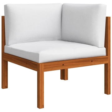 Set mobilier grădină cu perne, crem, 6 piese, lemn masiv acacia - Img 7