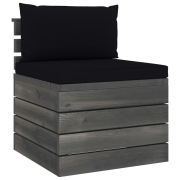 Set mobilier grădină din paleți, 2 piese, cu perne, lemn de pin - Img 3
